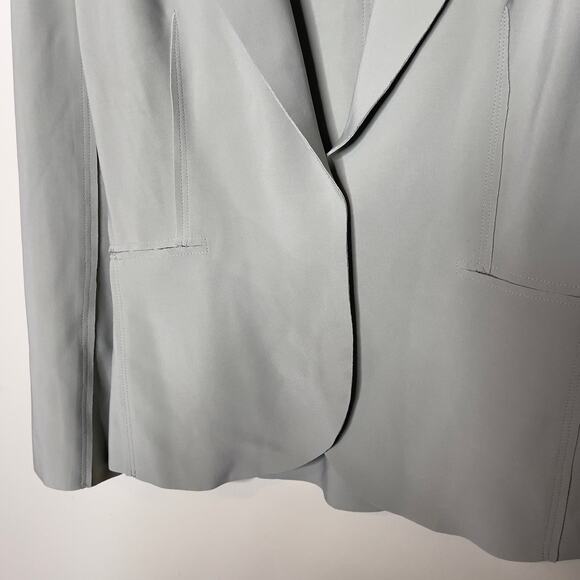 Norma Kamali Women's Raw Edge Single Breasted Jacket in Dried Sage sz M 38 - Picture 4 of 10